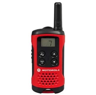 

Motorola T40 Walkie Talkie two radios 8 troughs 0.0125 MHz black, red