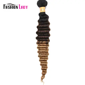 

Fashion Lady Pre-Colored Brazilian Hair Weave Bundles Ombre 1b/4/27 Deep Wave Human Hair Blonde Weave Bundles 1 Piece Non-remy