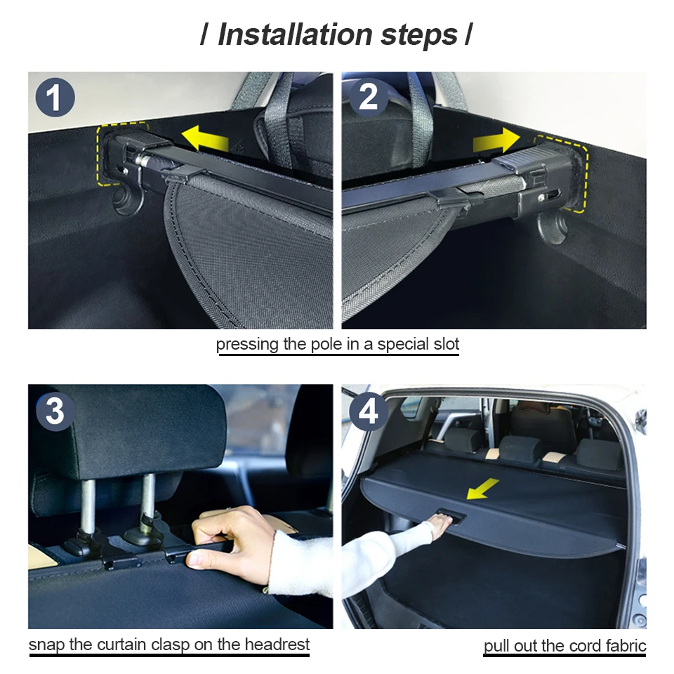  AGAATI Car Rear Trunk Parcel Curtain Shelves for Toyota  Highlander 2020 2021, Retractable Cargo Luggage Parcel Shelf Shade Shield  Screen Security Privacy Interior Accessories : Automotive