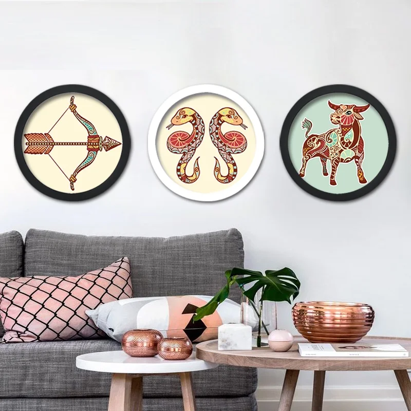 

Round Photo Frame Chinese Creative Modern Simple Wall Mounted Frame Collections Home Decoration