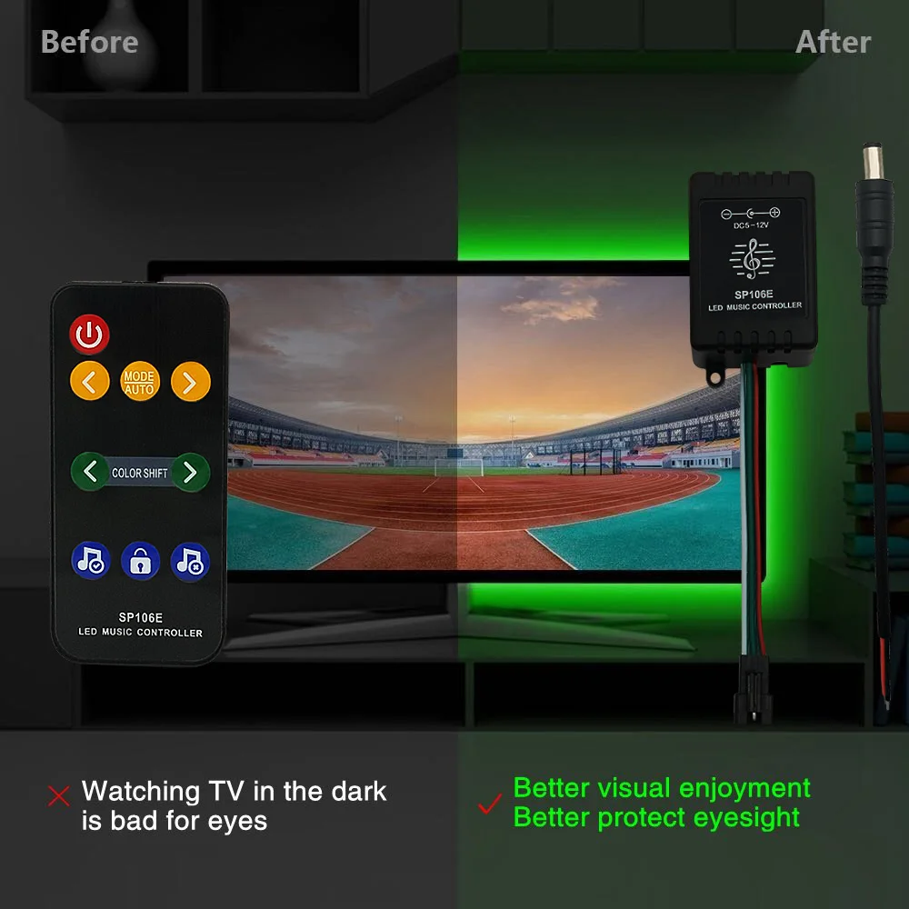 WS2811 RGB полосы Музыка Пульт дистанционного управления, Звук Активированный Беспроводной RF пульт дистанционного управления Мечта Цвет светодиодный контроллер для SMD5050 RGB светодиодный Str