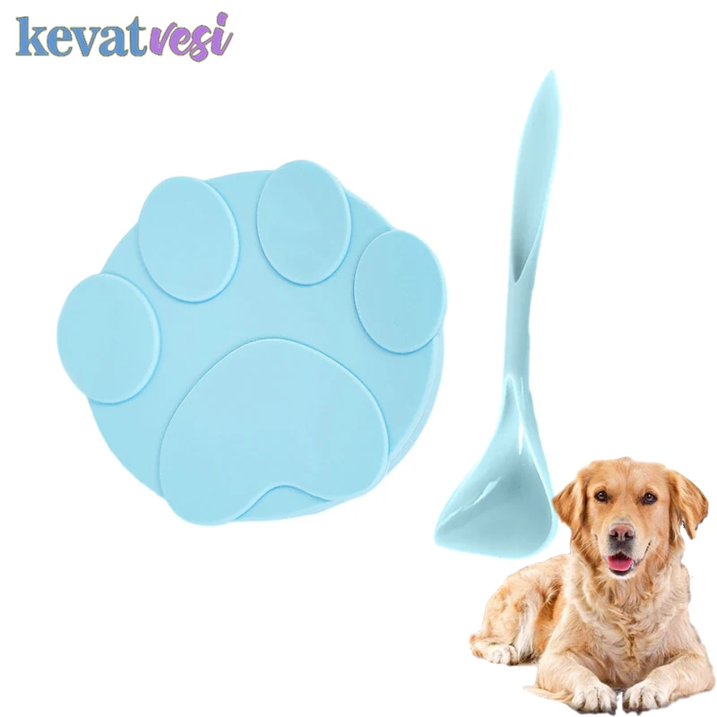 

Silicone Pet Canned Lid Portable Seal Cover Storage Reusable Dog Food Can Cover with Feeding Spoon Pet Supplies 65/73/89Mm