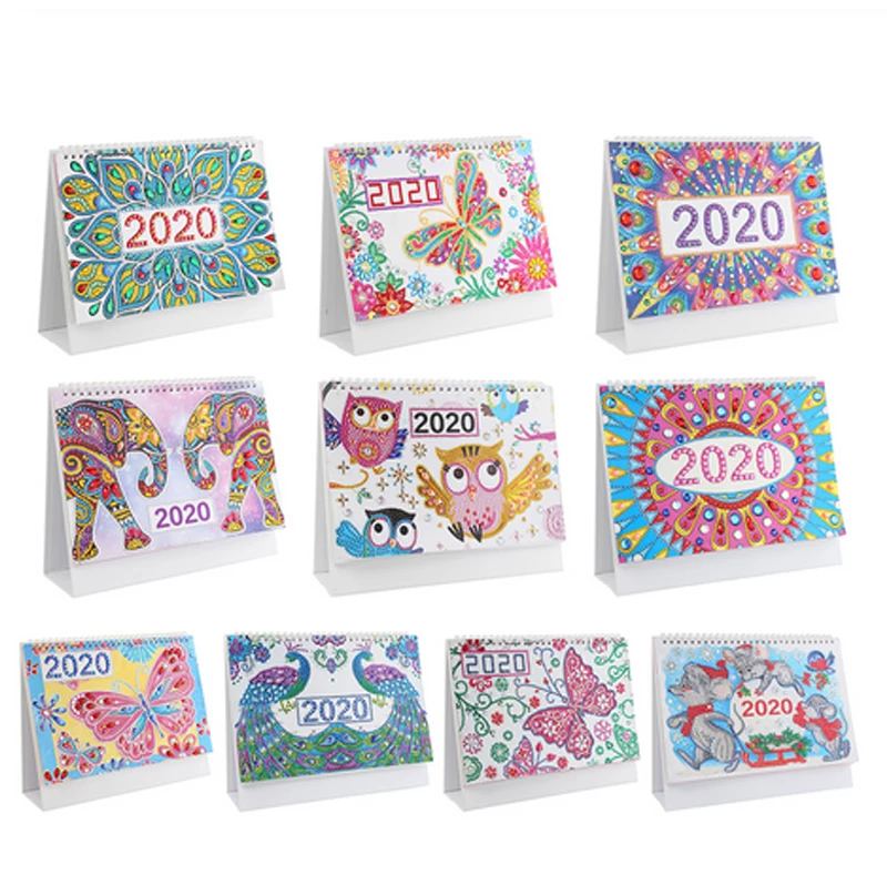2020 Новогодняя мини настольная бумага календарь поделки своими руками мандала