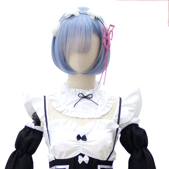 

Cosplay Re: Zero Starting Life in Another World Short Straight Blue Fiber High Temperature Resistant Synthetic Wig Halloween