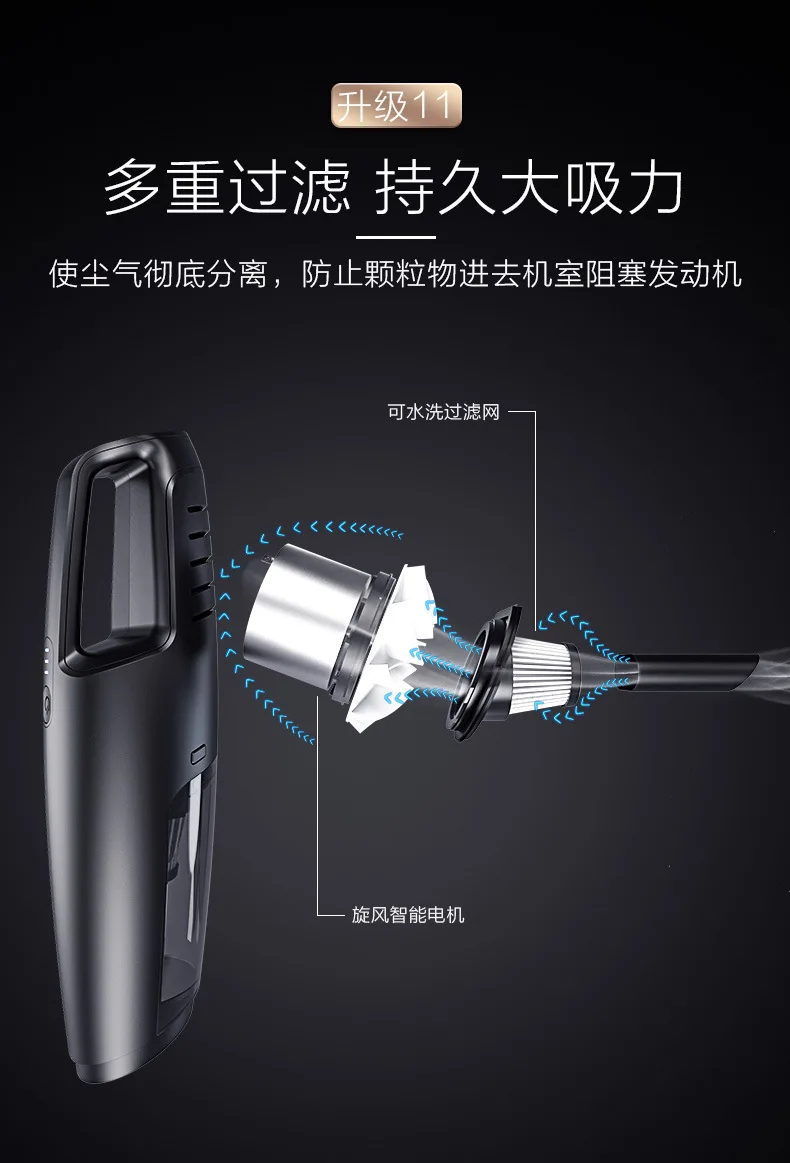 120W 12V Портативный беспроводной автомобильный пылесос Многофункциональный ручной беспроводной высокой мощности автомобильный пылесос