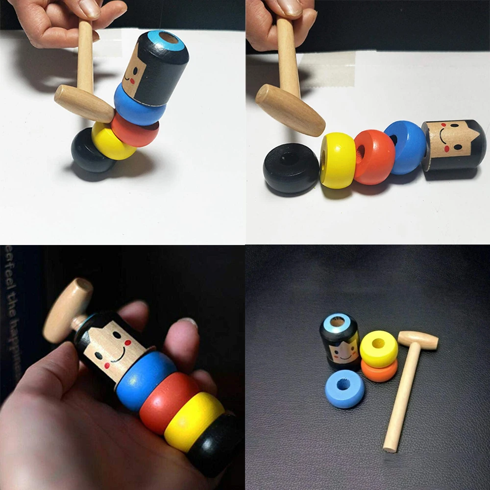 Newest mall Wooden Man Stubborn Unbreakable Wood Magic Game Toy Gift