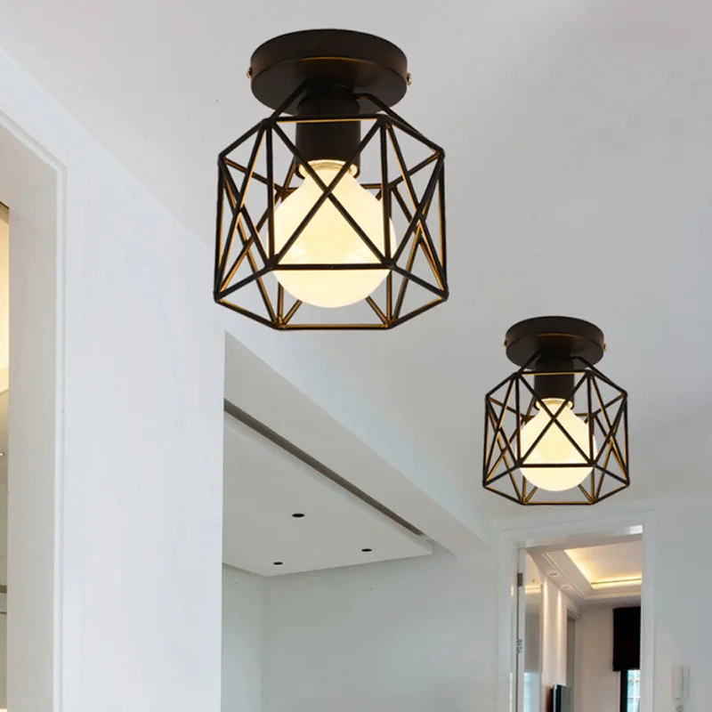 

Vintage Industrial Rustic Flush Mount Ceiling Light Metal Lamp Fixture American-Style Village Style Creative Retro Light Lamps