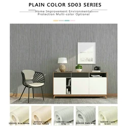Non-woven 3D Wallpaper Stripes Plain Color Non-self-adhesive Bedroom Living Room Home Hotel Decoration Wall Stickers 9.5m Roll