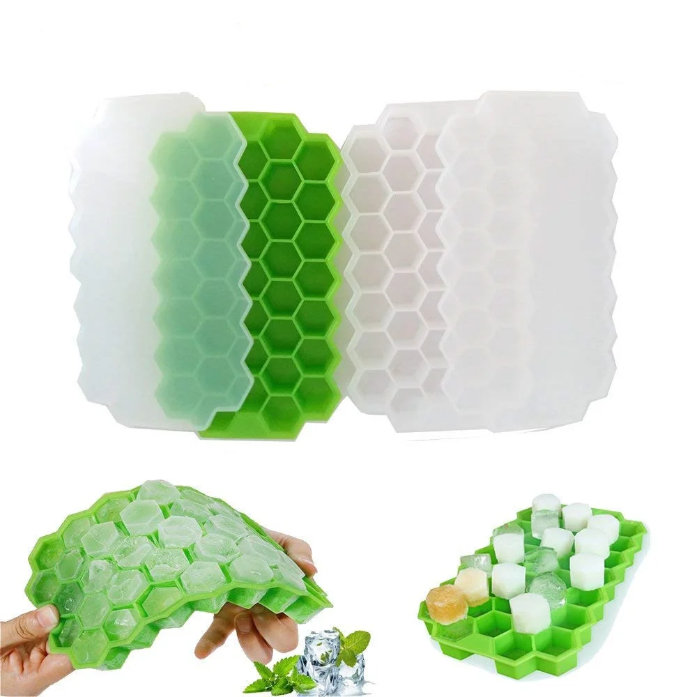 Honeycomb Shape Silicone Ice Cube Maker 37 Cubes Silicone DIY Frozen Tray Mold 