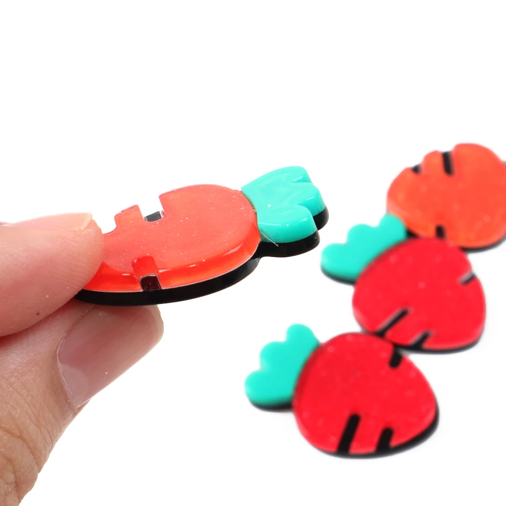 David accessories 25pcs/lot Fruit Flower Double-deck Resins DIY Bow Bag Shoes Handmade Material Home Decoration,25Yc7623