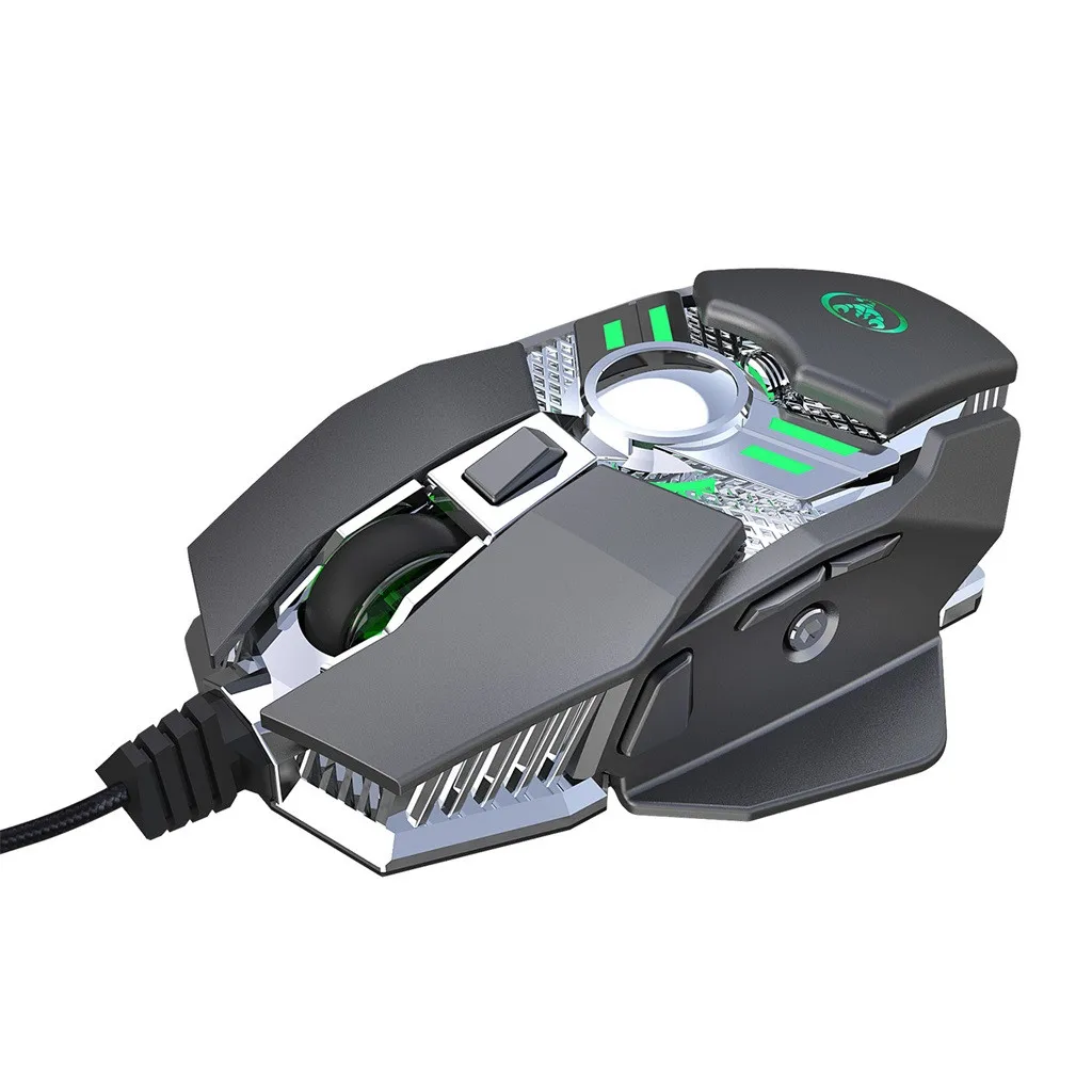 Профессиональная Проводная игровая мышь 6400 dpi, регулируемая программируемая мышь, USB кабель, светодиодный светильник с переменным значением для PC Mause Gamer