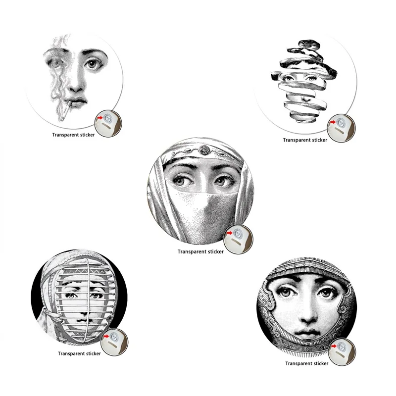 Милан Италия дизайнер fornasetti таблички узор обои разделенные картины настенные наклейки DIY Украшение стены 8 дюймов - Цвет: 2