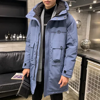 

Мода стиль мужской одежды куртка с капюшоном хлопка сплошной цвет дикий случайный хлопок с несколькими карманами мужчин