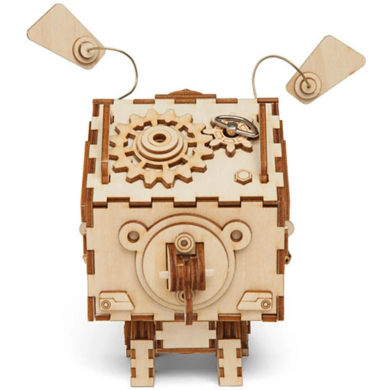 Robotime 3D головоломка Diy движение деревянная модель собаки игрушки для детей девочек мальчиков Тренировки Мозга музыкальная шкатулка Seymour Am480