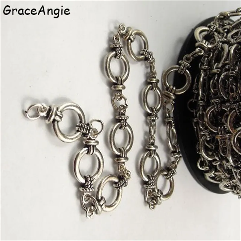1Meter Böhmen Antik Bronze Silber Farbe Kette Für Armband Handgemachten Schmuck Ketten Halskette Kette Halsketten Frauen Vintage DIY – Detail 13