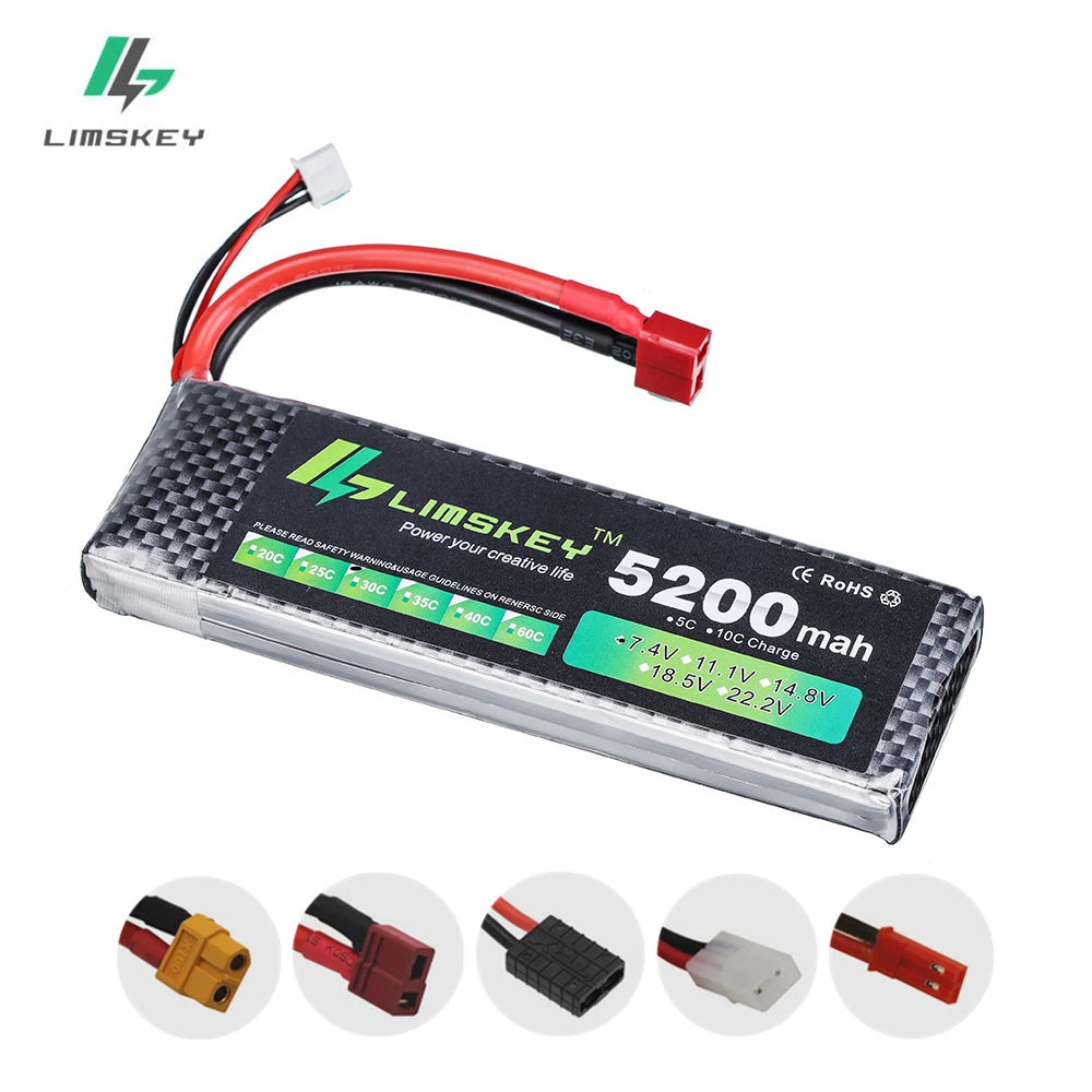 Limskey Power 7.4v 5200mah Lipo Battery 30c 2s Battery 2s Lipo 7.4 V 5200  Mah 30c 2s 1p Lithium-polymer Batterie For Rc Car - Parts \u0026 Accs -  AliExpress