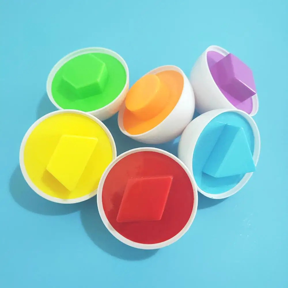 6pcs Random No Tray 1 Набор забавных игрушек с цветными цифрами, набор одинаковых игрушек для яиц, игрушки для малышей, детские игрушки для малышей, игра-головоломка, подарки в случайном порядке - Цвет: 6pcs Random No Tray