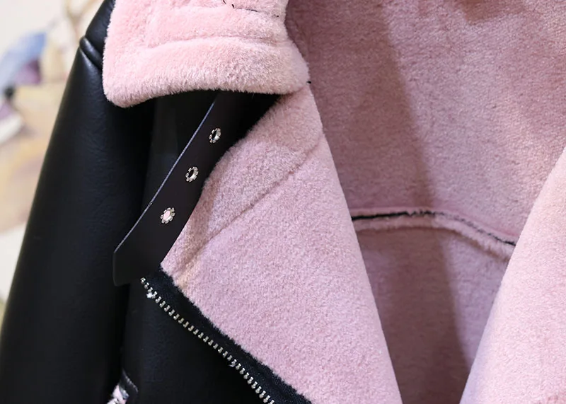 Черная подкладка из овечьей шерсти, кожаная куртка, пальто для женщин, зимняя высококачественная Толстая теплая тонкая куртка из искусственного меха, женская короткая верхняя одежда