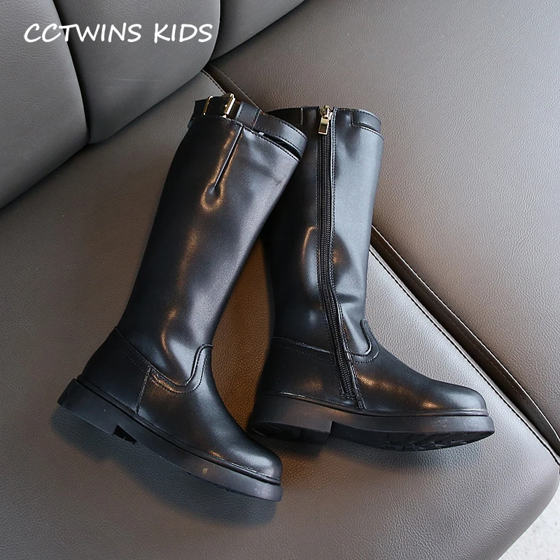 CCTWINS/детская обувь; коллекция года; сезон осень; модные высокие сапоги для девочек; детская черная нескользящая обувь для малышей; повседневные ботинки; HB009