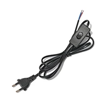 

1.8m2.4m EU British plug cable white wire with switch button power cord LED light