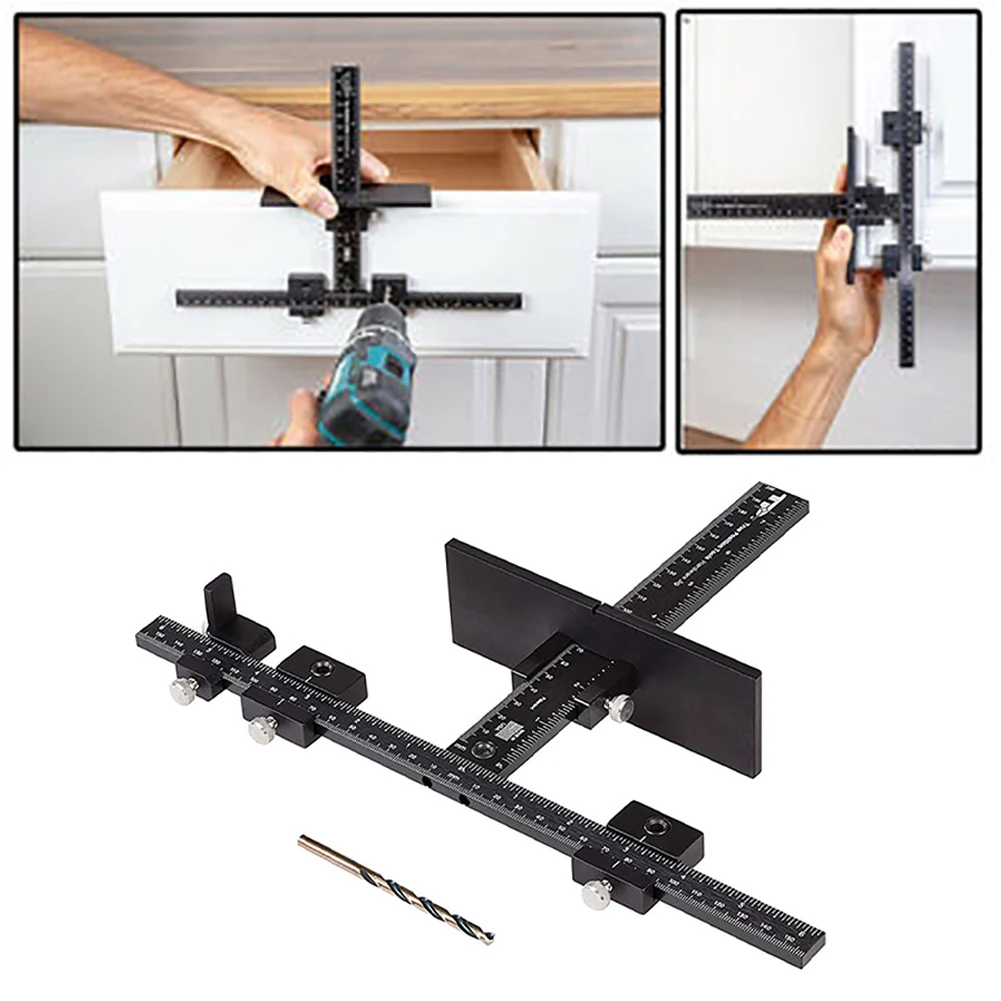 

Tool Quick Woodworking Drilling Multifunctional Easy Apply Aluminium Alloy Hole Positioning Punch Locator Adjustable Reversible