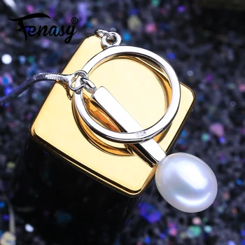 

FENASY 925 Sterling Silver Bohemian Pendant With Pearl Jewelry Vintage Custom Natural Freshwater Pearl Necklace For Women