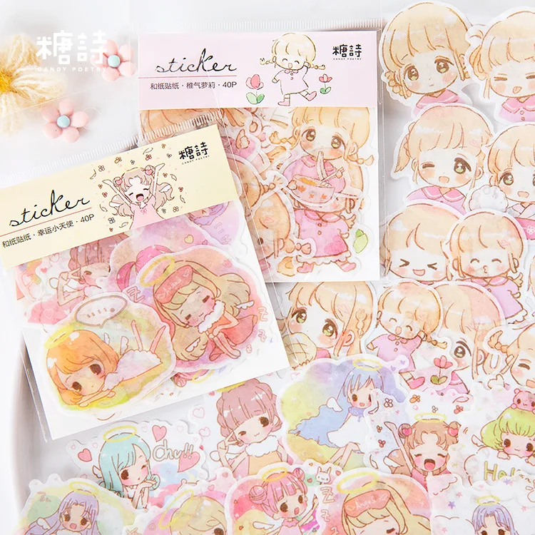 20 компл./лот Kawaii канцелярские наклейки s 1908 девушка серии декоративные мобильные стикеры s Скрапбукинг DIY ремесло стикер