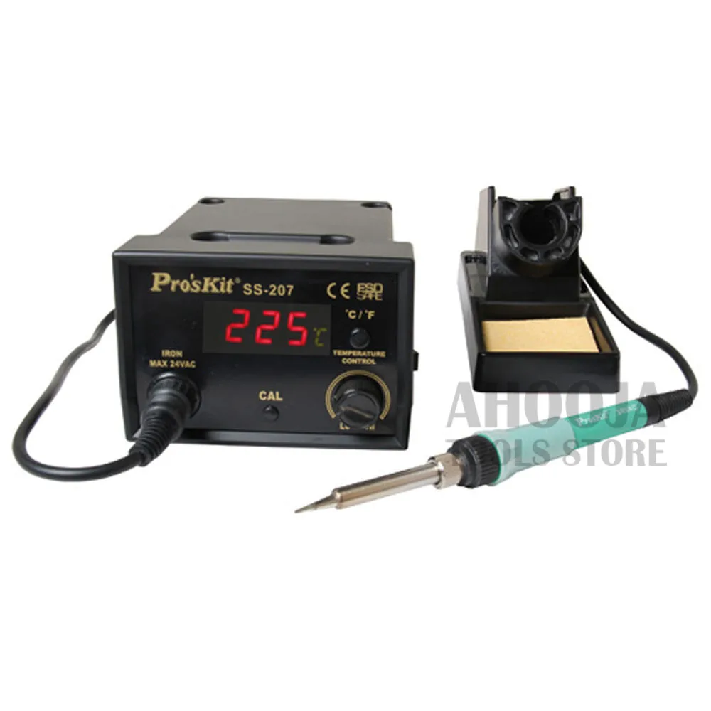 Pro'skit Adjustable Temperature Digital Display Antistatic Soldering Station Solder Iron Electric Soldering Iron Welding Rework