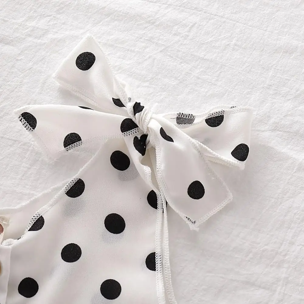 Baby Rompers for Girls Fashion Dots Print Newborn Bebes Jumpsuits Pajamas Summer Sleeveless Infant Sunsuit Children Clothes 1-5Y