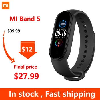 

Original Xiaomi Mi Band 5 Smart Bracelet 1.1" AMOLED Colorful Screen Heart Rate Fitness Tracker Bluetooth 5.0 Waterproof Miband5