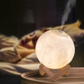 

Lunar Lamp Air Humidifier Oil 1500ml Air Purifying Mist Maker Timing With Intelligent Touch Creative Moon 3D Lamp Humidifier