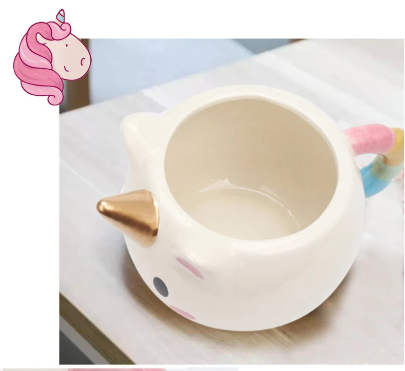 300 мл 3D Радуга Единорог кружка креативная керамическая кофейная чайная чашка милый мультяшный Единорог Новинка подарки фарфоровая чашка для молока для офиса
