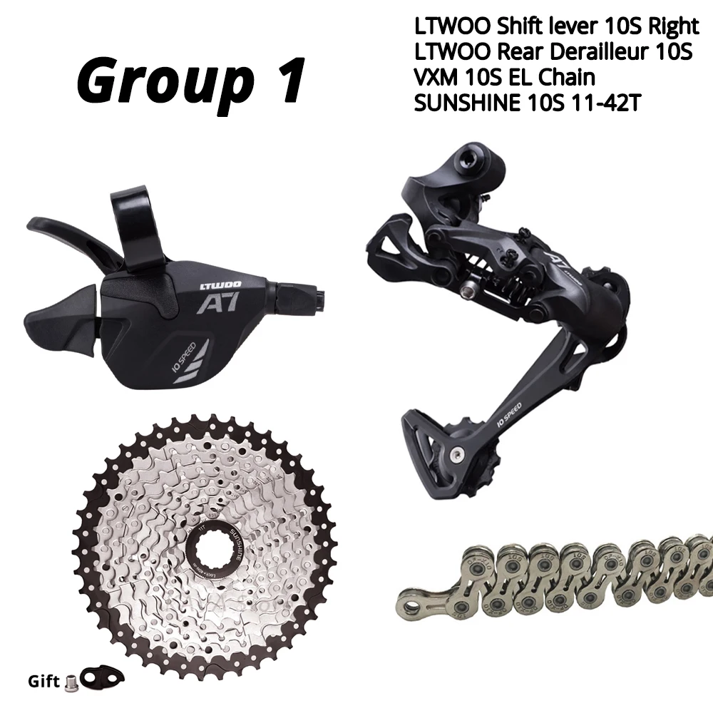 no chainring 11-42T LTWOO A7 1X10S группа 10 скоростей Рычаг переключения передач Солнечный кассета 42T 46T 50T VXM цепь MOTSUV Цепь 32T 34T 36T 38T - Цвет: no chainring 11-42T