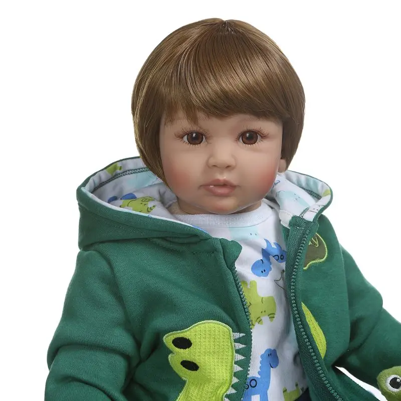 60cm 24in Realistic Reborn Doll Soft Silicone Vinyl Newborn Babies Boy Lifelike Handmade Toy For Children Birthday Christmas Gif