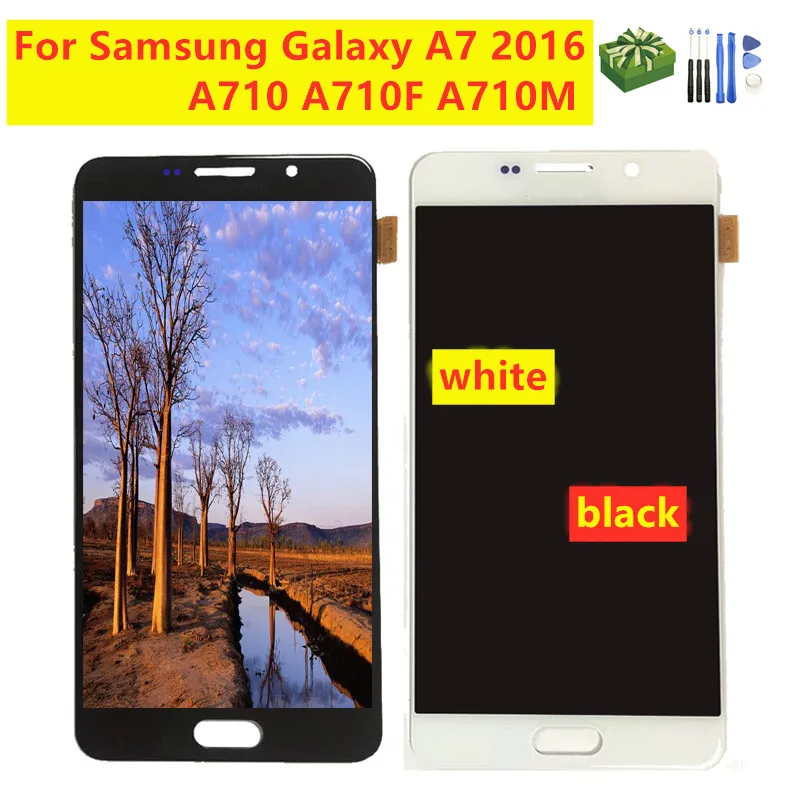 

New For SAMSUNG GALAXY A7 2016 A710 A710F LCD Display Touch Screen Digitizer Assembly Replacement For Samsung A710M lcd Screen