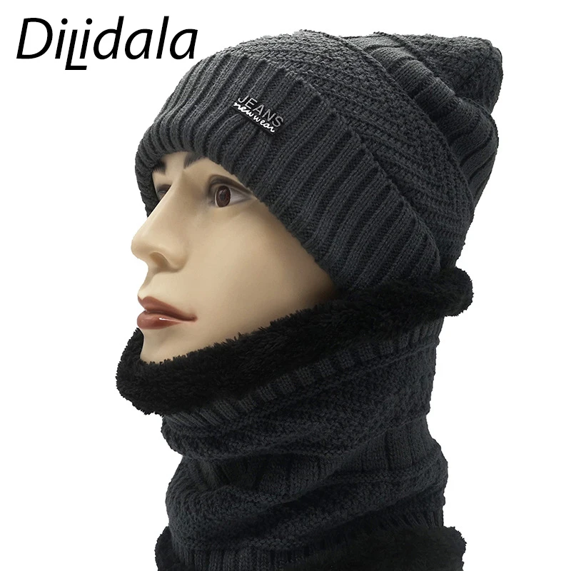 Dilidala, дикая вязаная шапка, нагрудник, шапка из двух частей, шерстяная шапка для мужчин, зимняя, для взрослых, теплая Пара, пуловер, хлопковая шапка, зимние вязаные наушники
