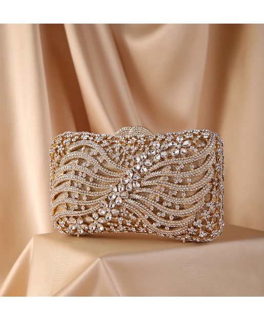 Silver Gold Black Crystal Diamond Beading clutch Purse Women Wedding Party Evening Bag Clutch bags Bolsos chain shoulder bag 1