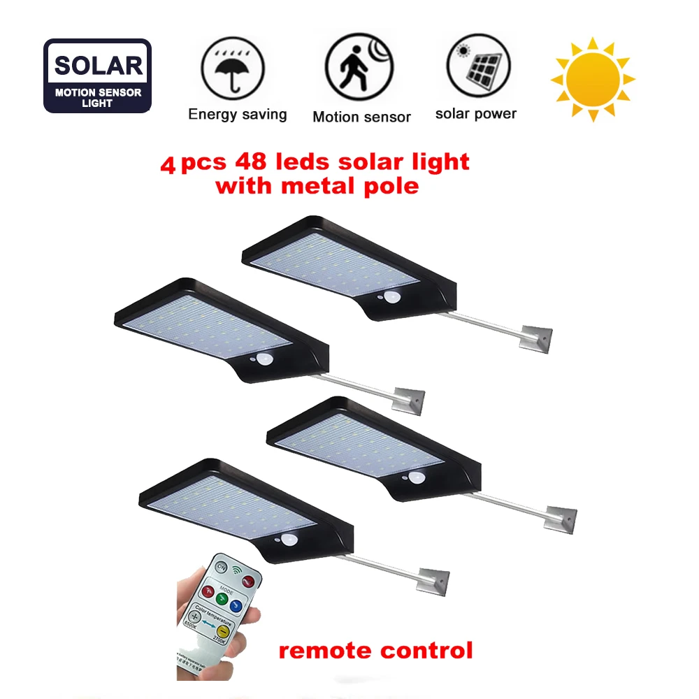 

2/4pcs Stainless Steel 48 LED Solar Light Waterproof Outdoor Solar Power Garden Light Energy Saving Courtyard Pathway Solar Led