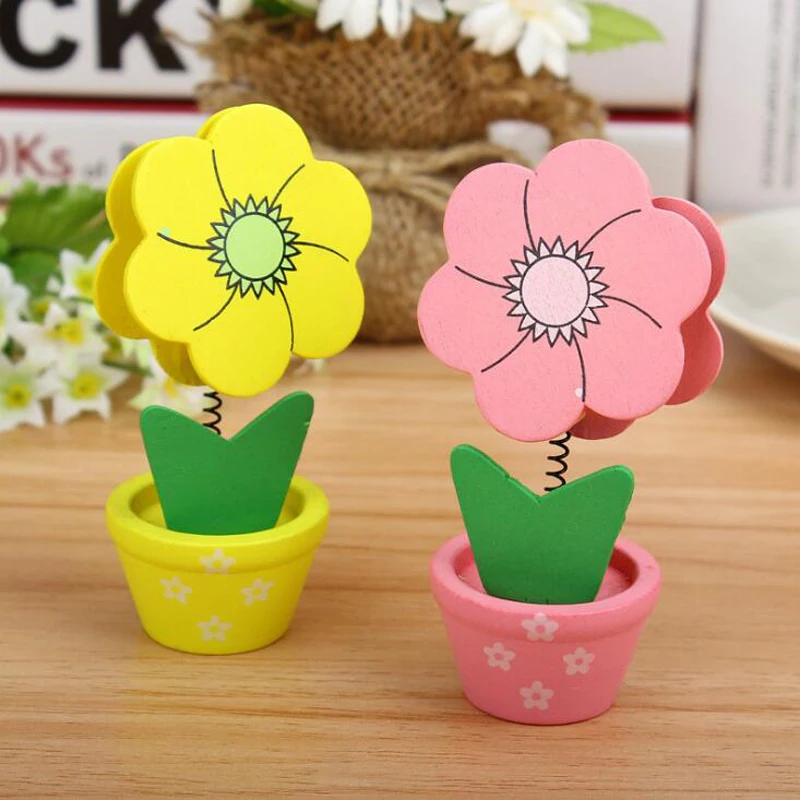 Мультяшные деревянные Подсолнухи, держатель для карт, примечание, зажим для рабочего стола, украшение, Подсолнух, фото, папка для сообщений, офисные, школьные принадлежности