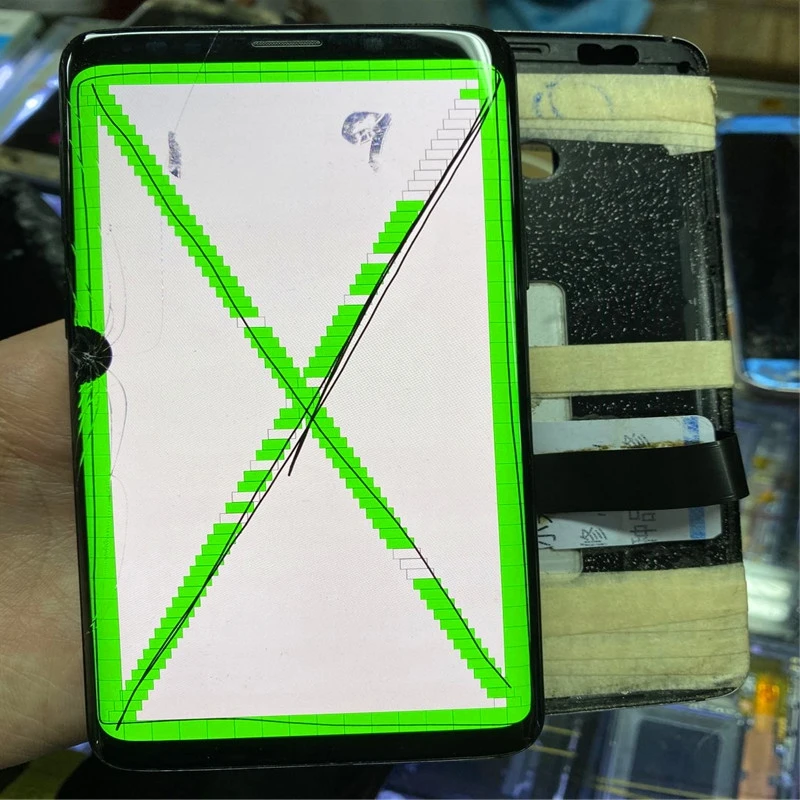 Практичный ЖК экран для samsung S8 до s9 plus Черный сенсорный дисплей в горошек рабочее