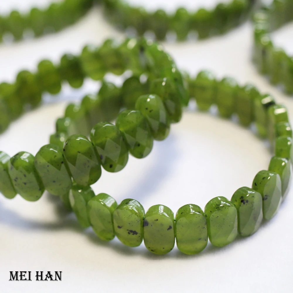 Meihan 천연 8x14x5mm 옥 연옥 팔찌, 쥬얼리 제작 디자인 DIY 또는 선물용, 팔찌 2 개 + 포장 백 1 개 ...