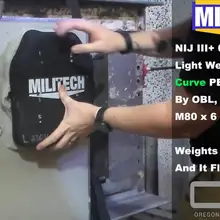 Тестовое видео-Militech NIJ уровень III+ NIJ 0101,07 RF1 двойная кривая чистая полиэтиленовая пластина M80(7,62 мм x 51 мм Nato) баллистический тест видео