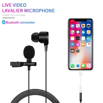 

3.5mm Audio Video Record Lavalier Microphone Clip On Mic for Smartphone iPhone Android Mac DSLR Podcast Computer Microphone