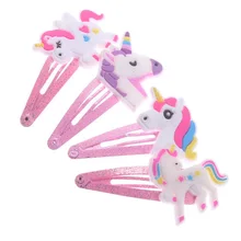 Милый Единорог детские заколки в европейском и американском стиле пару заколки Meng боковой зажим-Стиль BB зажим для волос аксессуары для волос 4 шт./пакет