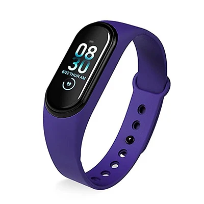 Blue M4 Смарт-часы водонепроницаемый Bluetooth браслет монитор сердечного ритма сна шагомер кровяное давление кислородный мониторинг беговые часы - Цвет: Blue