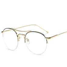 Корейская мода, Ретро стиль, унисекс, Декоративные Плоские очки, Новинка, ультра-светильник, металлическая полуоправа, повседневные, дикие, без градусов, очки для чтения