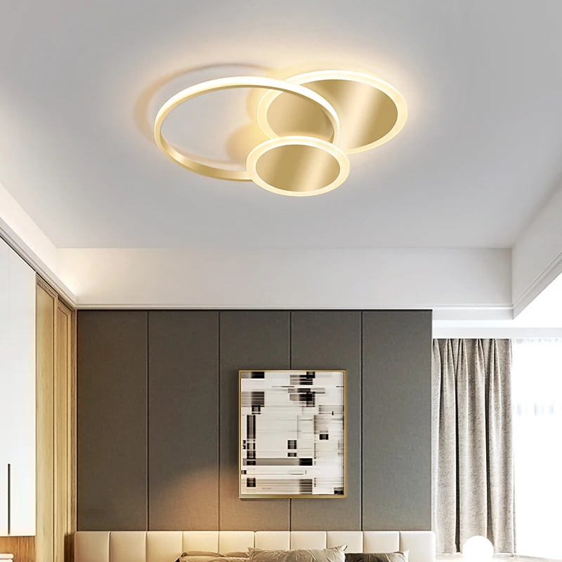 Simple Modern Nordic Ceiling Lamp Dining Living Room LED Ceiling Light Bedroom Kitchen Gold Black White Mount Flush Panel Lamps