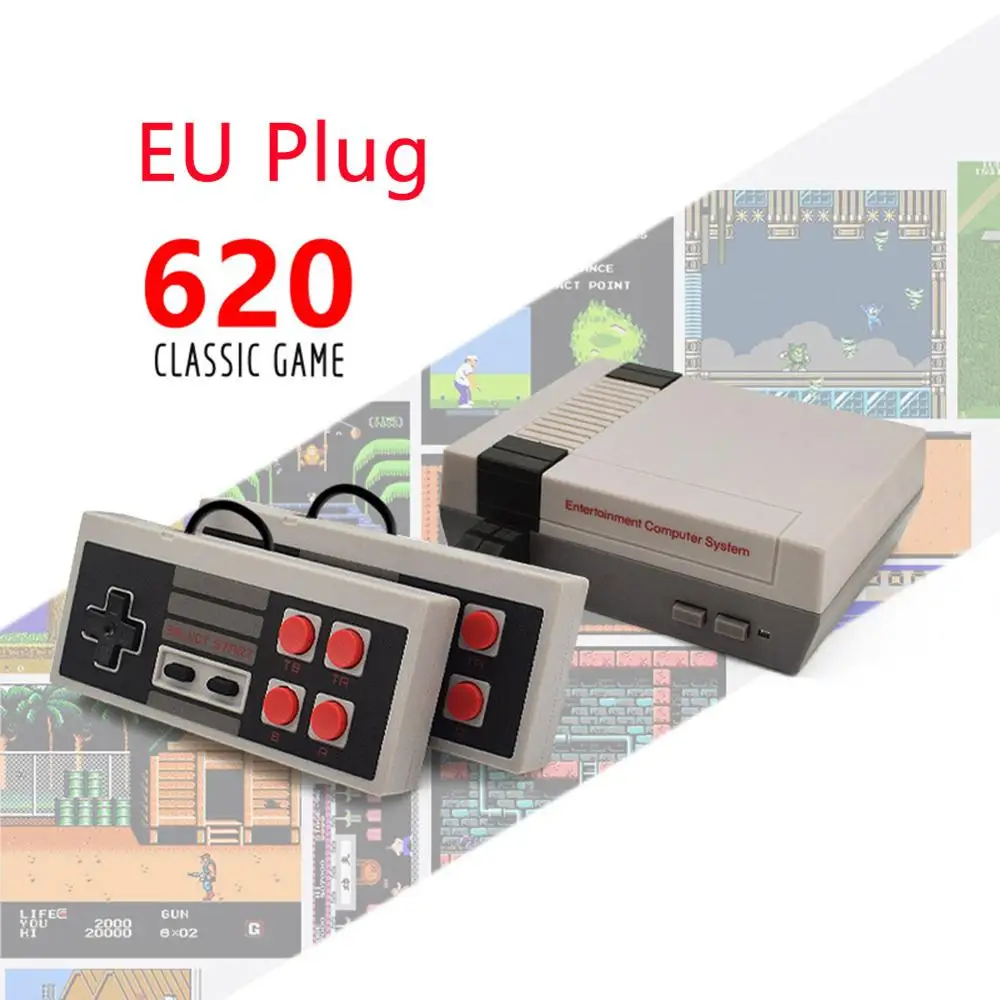 EU 620Games Ретро Мини ТВ игровая консоль 8 бит Ручной игровой плеер AV порт детская игровая видео приставка встроенные 500/620 классические игры подарки для мальчиков - Цвет: EU 620Games