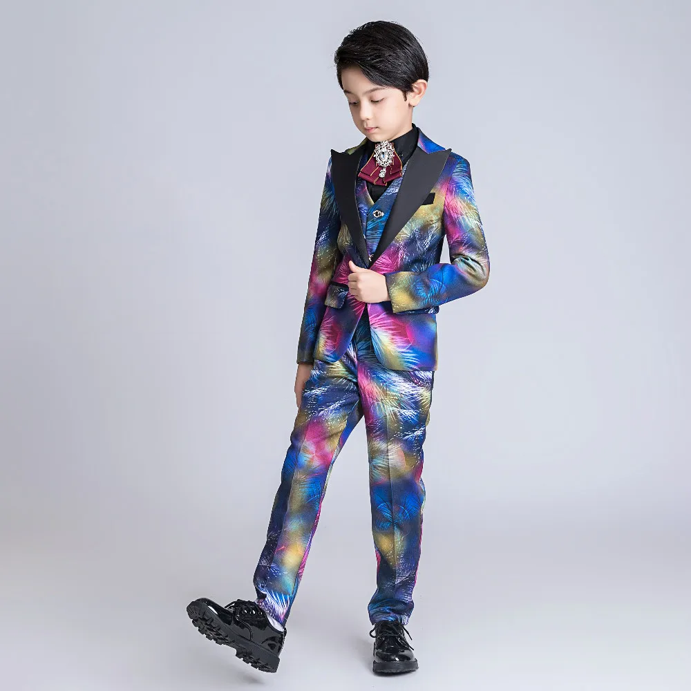 YuanLu/костюмы для мальчиков Для Свадебное пианино вечерние Блейзер Пальто Формальные Детские костюмы яркая одежда для малышей