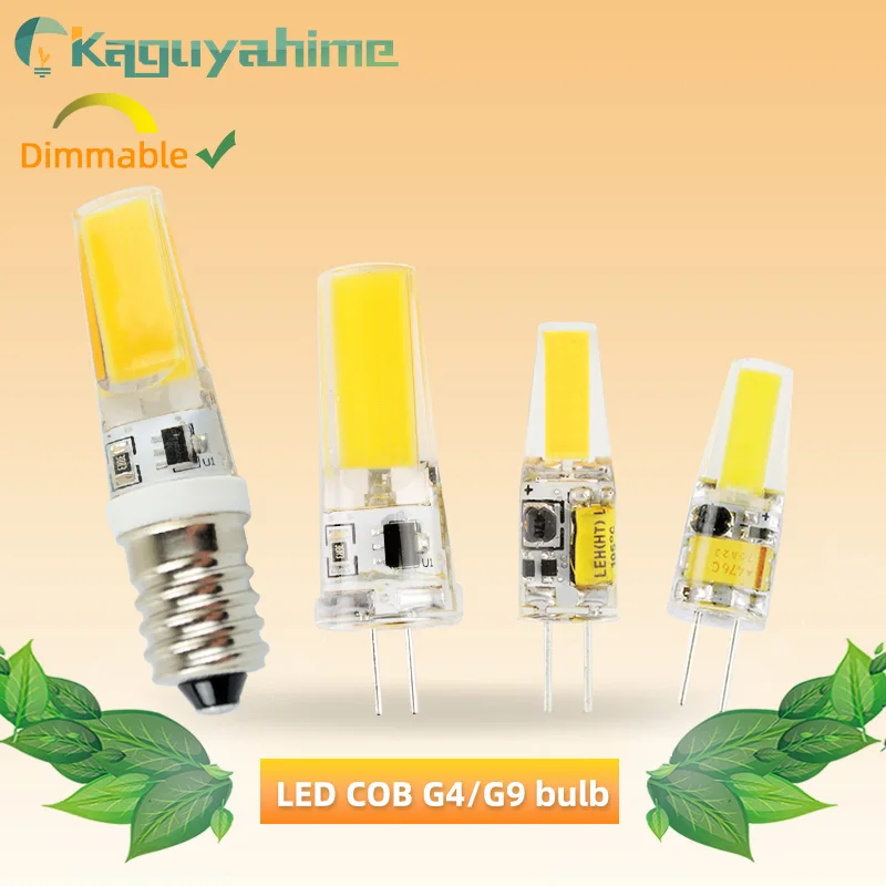 Kaguyahime AC/DC 12V G4 светодиодный затемнения E14 G9 светильник COB 6W 10W 220V кукурузный